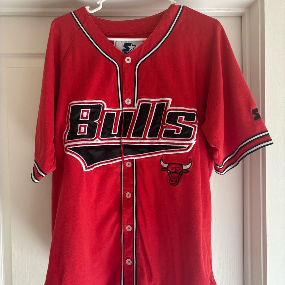 Starter Red Button-Up Jersey